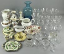 A group of glass and ceramics,