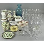 A group of glass and ceramics,