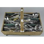 A group of silver plated cutlery,
