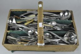A group of silver plated cutlery,