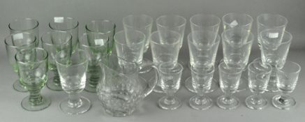 A large quantity of drinking glasses,