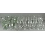 A large quantity of drinking glasses,