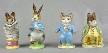 A group of Four Beswick, gold back stamp figures, to include Samuel Whiskers, Peter Rabbit,