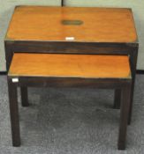 Two brass mounted mahogany coffee tables,