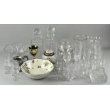 A collection of glass, to include a cut glass fruit bowl and other items,