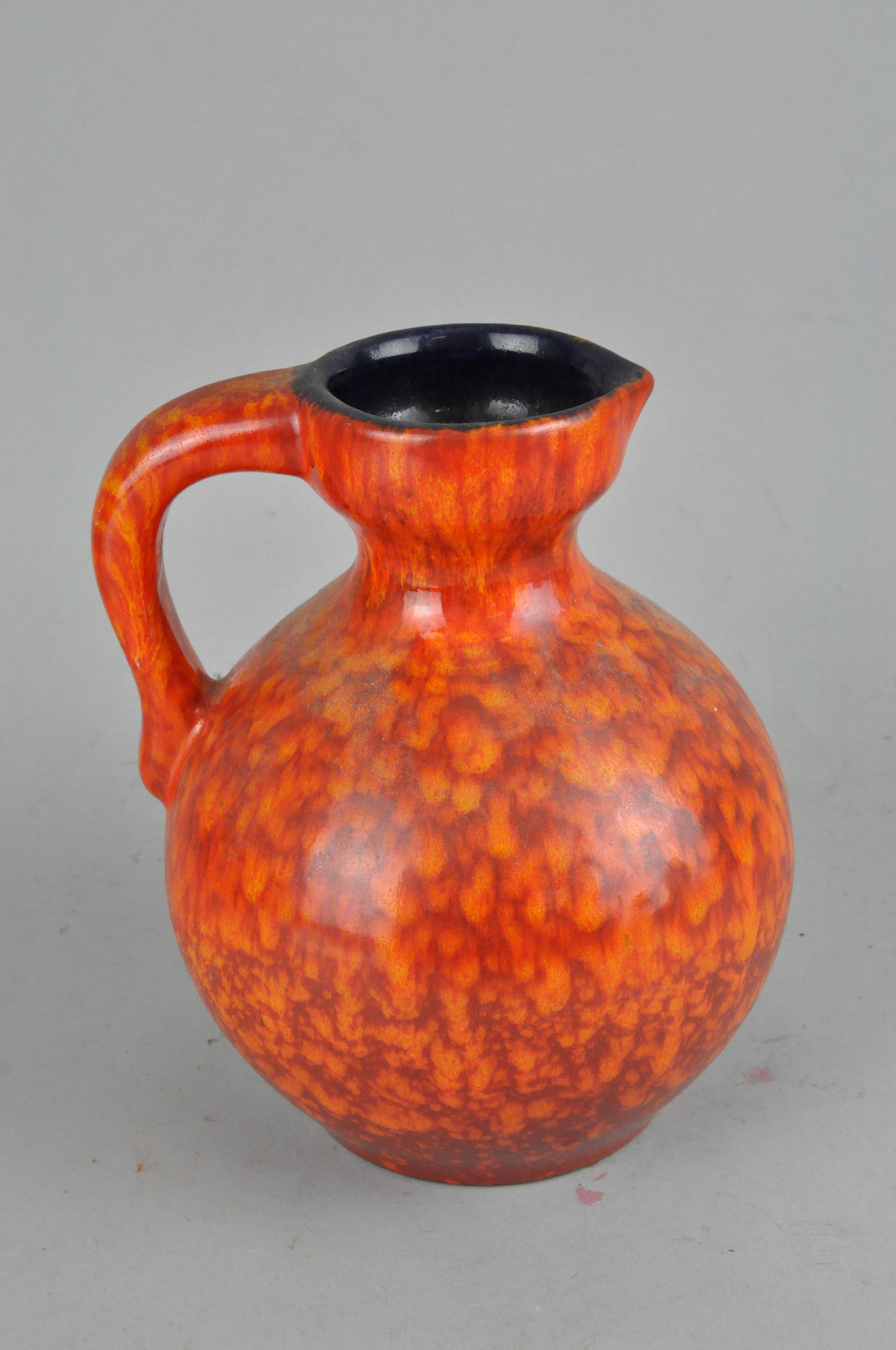 A mid-century Art pottery jug, a German jug, another jug and a wooden tankard - Image 7 of 17