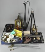A parcel of collectables, including pipes, vases,