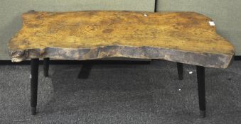A Freeform oak coffee table,