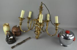 Assorted collectables, including a chandelier,