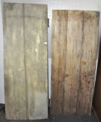 Two heavy 19th century wood panel doors,