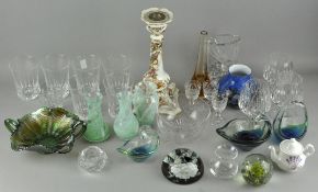 A group of glass and ceramics,