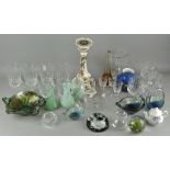 A group of glass and ceramics,