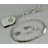 Assorted items, including a silver and enamel Military brooch,