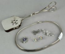 Assorted items, including a silver and enamel Military brooch,