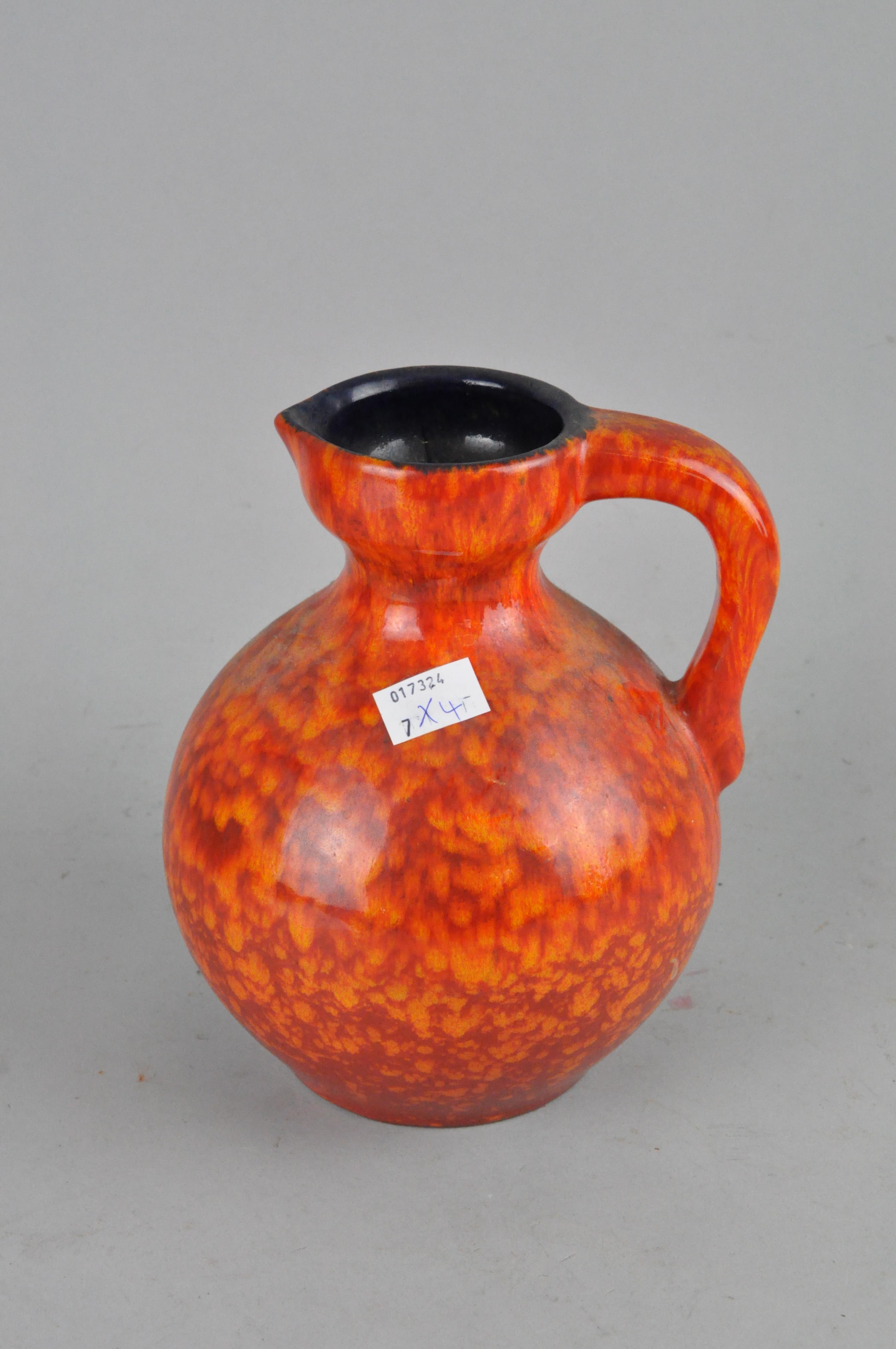 A mid-century Art pottery jug, a German jug, another jug and a wooden tankard - Image 6 of 17