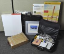 A large collection of Artist related items, including canvases, used paints,