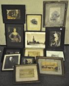 A group of pictures to include prints and photos, all framed and glazed,