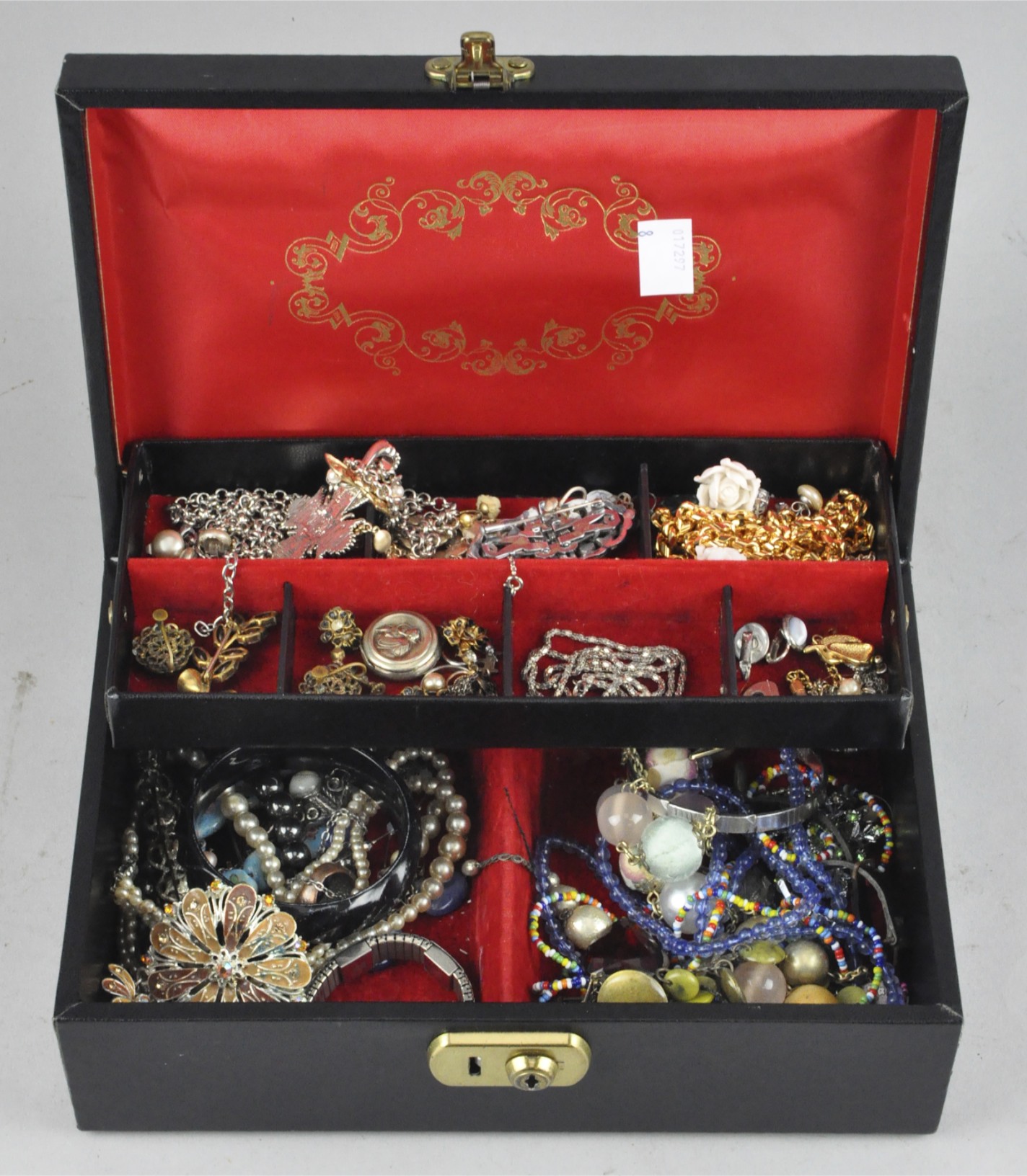 A collection of assorted costume jewellery, in jewellery box