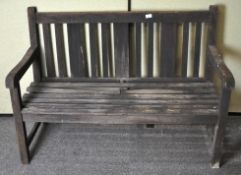 A vintage pine garden bench,