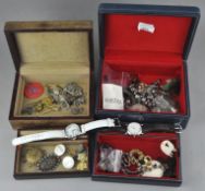 A jewellery box and contents