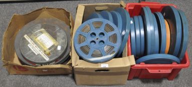 A collection of film reels,