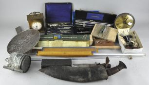 A parcel of items, including a Chinese mirror,