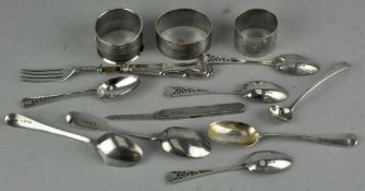 A collection of hallmarked silver items