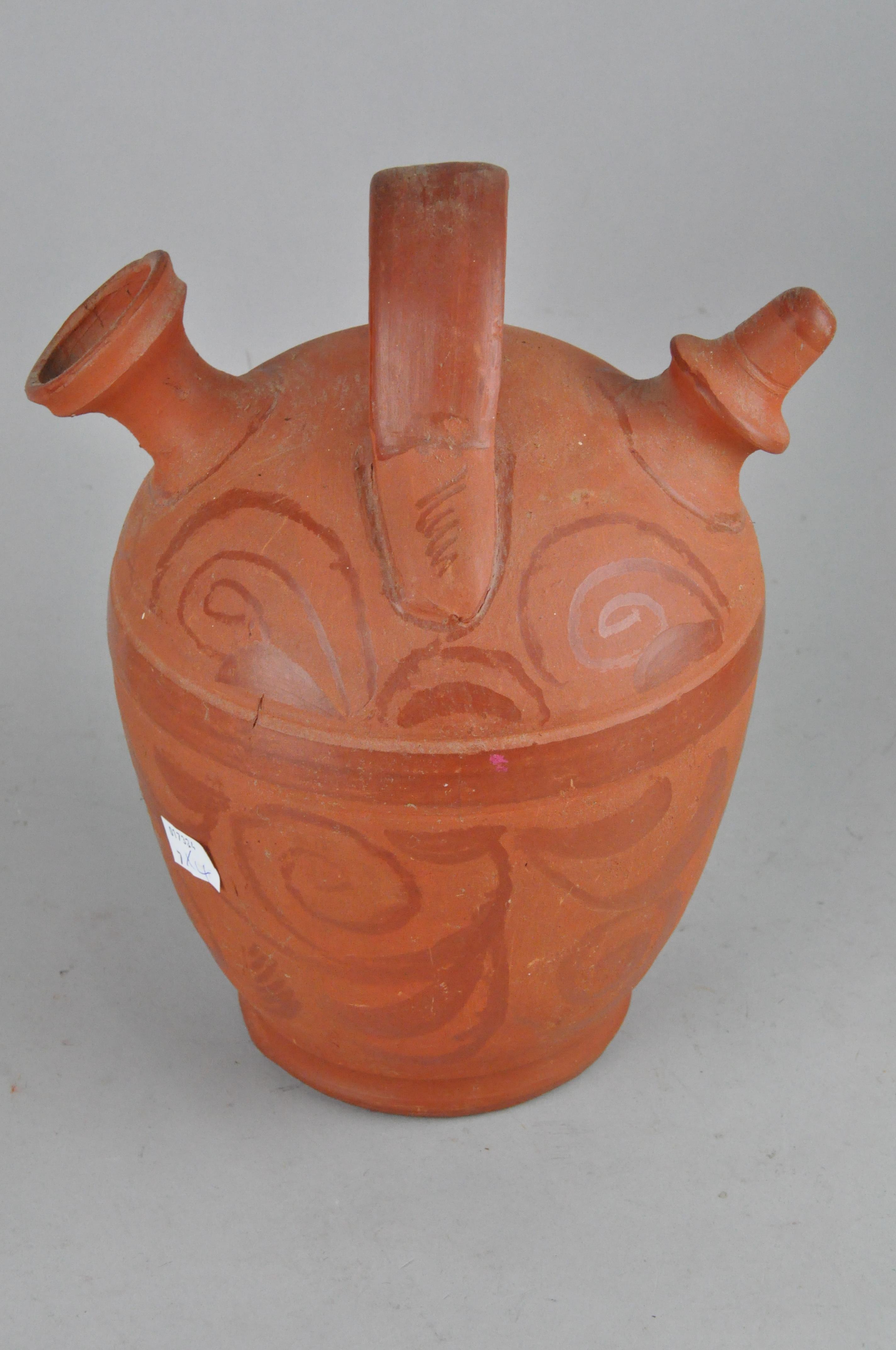 A mid-century Art pottery jug, a German jug, another jug and a wooden tankard - Image 3 of 17