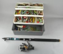 A Daiwa telescopic fishing rod,