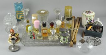 Assorted items including scent bottles, one being Chanel and other collectables,