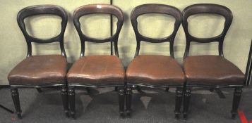 A set of four 19th century mahogany dining chairs,