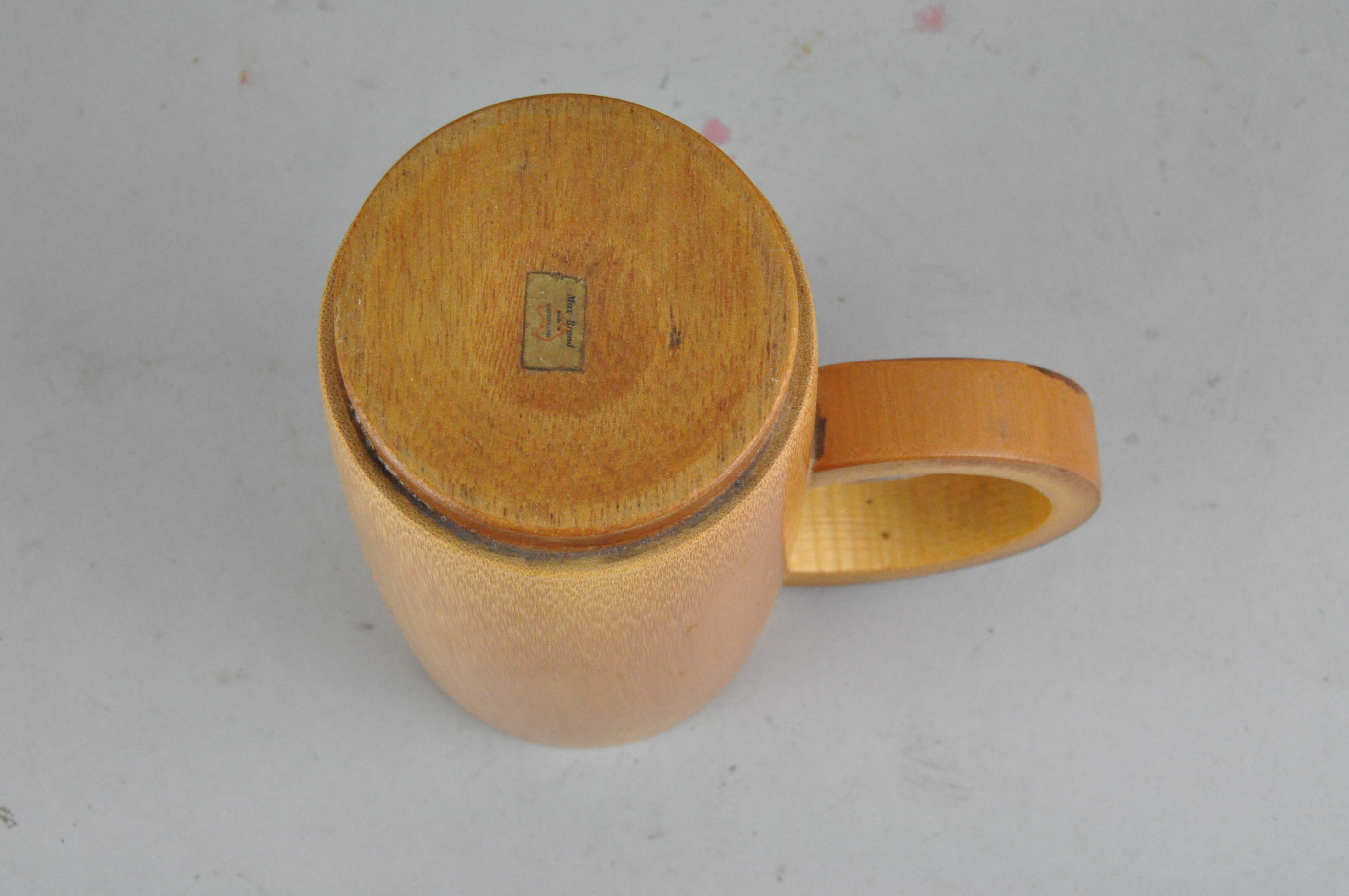 A mid-century Art pottery jug, a German jug, another jug and a wooden tankard - Image 13 of 17