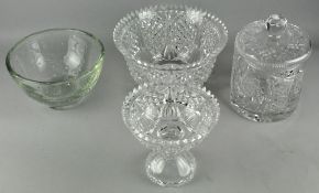 A William Wilson Whitefriars bubble control bowl and other glass