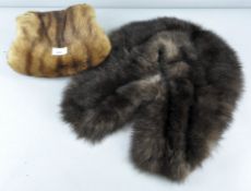 A vintage fur muff and collar,