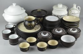 A collection of Denby and Vitramic dinnerwares, including a soup tureen, 24cm high,