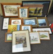 A quantity of assorted pictures and prints,