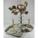 A group of four silver plated trays,