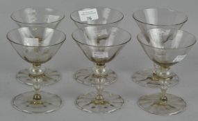 A set of six Martini style glasses