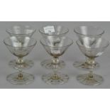 A set of six Martini style glasses