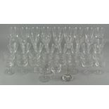 A very large collection of drinking glasses, including goblets,