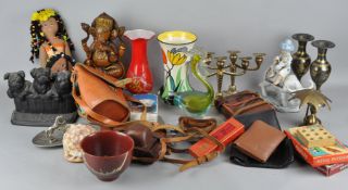 A large collection of assorted metalware, ceramics and other items,