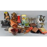 A large collection of assorted metalware, ceramics and other items,