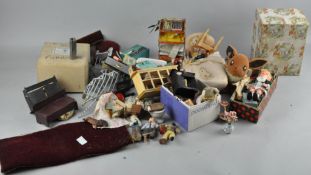 A large collection of assorted dolls house furniture,