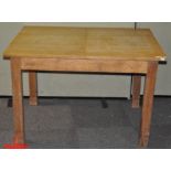 A 20th century oak draw leaf dining table, with one leaf,