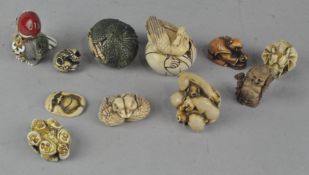 A collection of assorted Oriental netsuke,