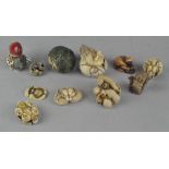 A collection of assorted Oriental netsuke,