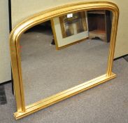 A gilt framed over mantel mirror 97cm x 74cm