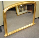 A gilt framed over mantel mirror 97cm x 74cm