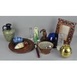 A mixed collection of items, including a Doulton jug, Liptons tea caddy and more,