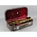 A vintage 'Melody Maker' trumpet, 48cm long,